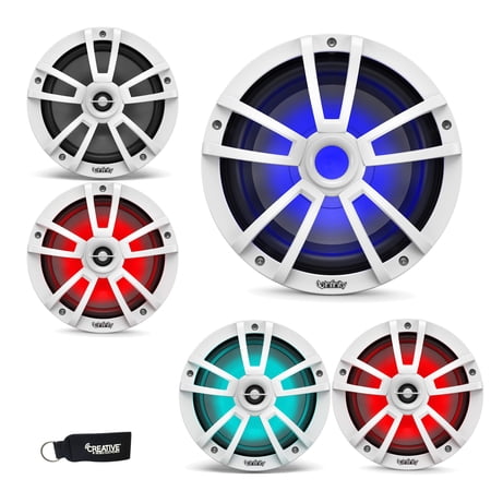 Infinity - Two Pairs Of 822MLW Marine 8 Inch LED Speakers & A 1022MLW 10" Marine LED Subwoofer - White