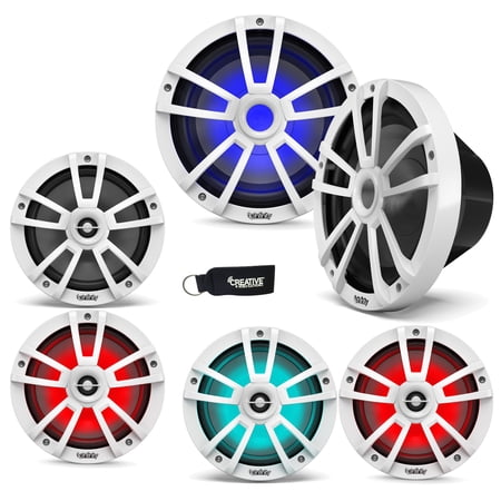 Infinity - Two Pairs Of 822MLW Marine 8 Inch LED Speakers & Two 1022MLW 10" Marine LED Subwoofers - White