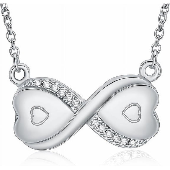 Infinity Urn Necklace for Women Double Heart Cremation Necklaces Jewelry Hold Two Ashes - Infinity Memorial Keepsakes Pendant Jewelry Gifts for Loved Ones