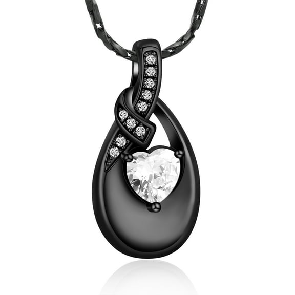 Infinity Urn Necklace for Human / Pet Ashes Necklace With Heart Birthstone Cremation Necklace Stainless Steel Memorial Ash Jewelry for Women