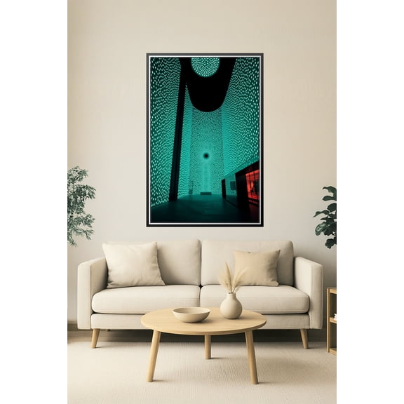 Infinity Vault – Futuristic Light Chamber Art Poster 【Rolled Canvas】