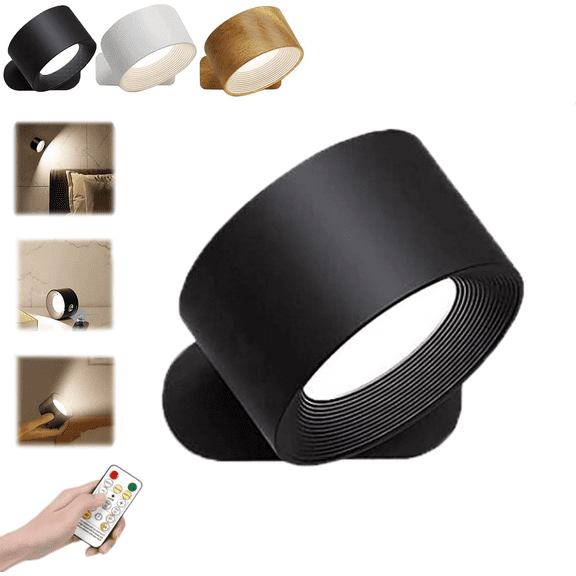 Infinity Wall Lamp Lights of Sweden,Rechargeable Infinity Wall Lamps with Remote Control,360° Rotatable Magnetic Wall Light,3Color Temperatures & Dimmable for Bedroom Reading and Modern Home Lighting