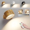 thumbnail image 1 of Infinity Wall Lamp Lights of Sweden – Rechargeable Wall Lamps with Remote, Peel and Stick LED Sconces, 360° Rotatable Magnetic Wall Light for Bedroom, Hallway, Nordic Lighting (Wooden*1), 1 of 10