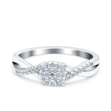 Infinity Wedding Band Ring Round Pave CZ 925 Sterling Silver Size 4