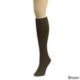 thumbnail image 1 of MeMoi Exotic Diamond Opaque Knee High Socks - Womens - Female, One Size, Brown, 1 of 3