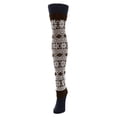 thumbnail image 1 of MeMoi Flake Zone Cotton Blend Sweater Tights/Legwarmer - Womens - Female (Medium/Large, Sudan Brown/Brown Heather), 1 of 2