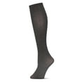thumbnail image 1 of MeMoi Women's Horizontal Zag Opaque Knee High Socks - Womens - Female, One Size, Black Heather, 1 of 2