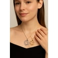 thumbnail image 1 of Infinity Women's Love Heart Necklace Round Diamond jewelry, 18K Gold Plated, Silver Plated, silver gold 2 Pack (Silver & Gold), 1 of 7