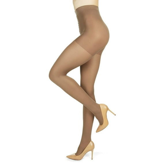 MeMoi Support Mate 60 Denier Energizing Support Pantyhose - Womens - Female, Large, Bronzo