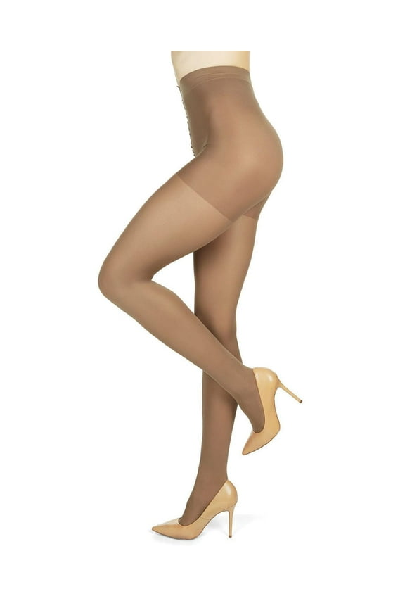 MeMoi Support Mate 60 Denier Energizing Support Pantyhose - Womens - Female, Large, Bronzo