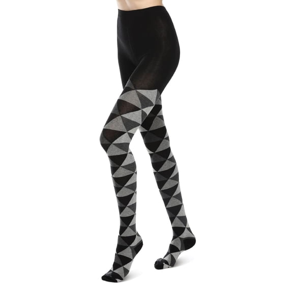 MeMoi Triangular Cotton Blend Sweater Tights - Womens - Female, Medium/Large, Black