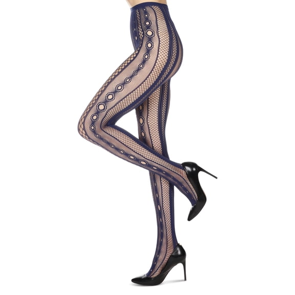 MeMoi Soft & Breathable Variant Net Tights - Womens - Female, Medium/Large, CloudBurst