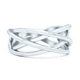 thumbnail image 1 of Infinity X Cross Weave Entangle Band Oxidized Thumb Ring Band 925 Sterling Silver Size 10, 1 of 5