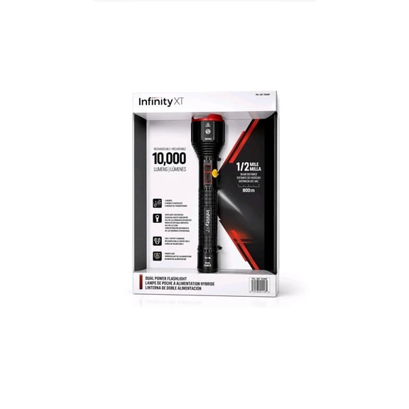 Infinity X1 XT Rechargeable LED Flashlight 10,000 Lumens Dual Power