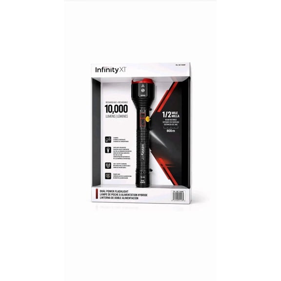 Infinity X1 XT Rechargeable LED Flashlight 10,000 Lumens Dual Power