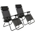 thumbnail image 1 of Infinity Zero Gravity Chair Pack 2, Outdoor Lounge Patio Chairs with Pillow and Utility Tray Adjustable Folding Recliner for Deck,Patio,Beach,Yard, Black, 1 of 8