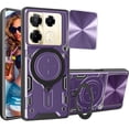 thumbnail image 1 of for Infinix Note 40 Pro/Note 40 Pro Plus  Case with Magnetic Ring Kickstand, Rugged Military Grade Shockproof Heavy Duty Case with Slide Camera Lens Cover for Note 40 Pro JS-Purple, 1 of 10