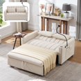 thumbnail image 1 of Infirleo Loveseat Sleeper, 3 In 1 Convertible Sleeper Sofa Bed with USB Ports, Cup Holders, 360°Swivel Phone Holder and Side Pockets for Living Room, Beige, 1 of 7