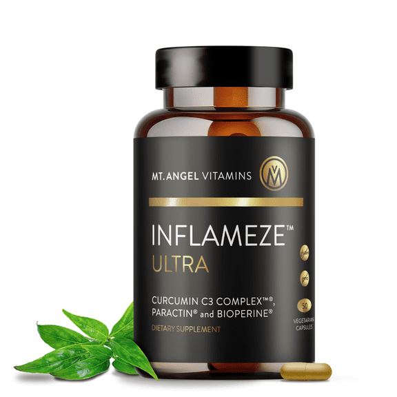 Inflameze Ultra by Mt. Angel Vitamins, 50 Ct - With Paractin, Curcumin C3 Complex, Bioperine and Organic Ginger Root