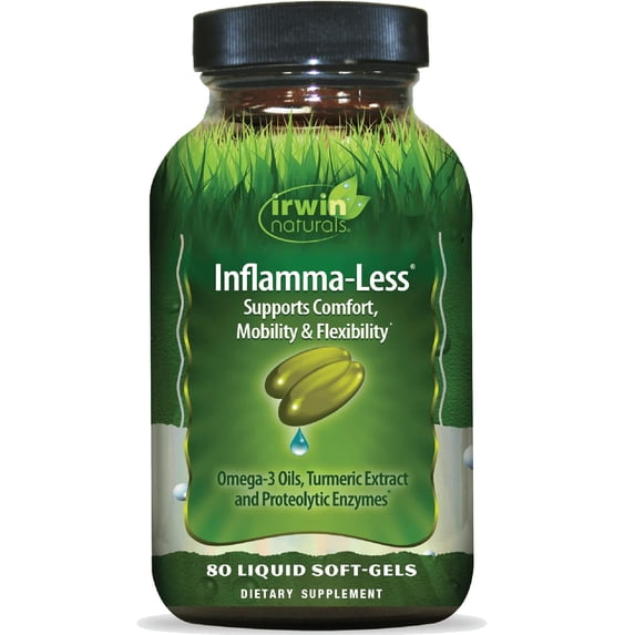Irwin Naturals Inflamma-Less - Comfort, Mobility & Flexibility Support - 80 Liquid Soft-Gels