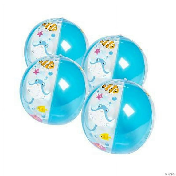 Inflatable 11" Sea Life Medium Beach Balls, Birthday, Toys, 12 Pieces