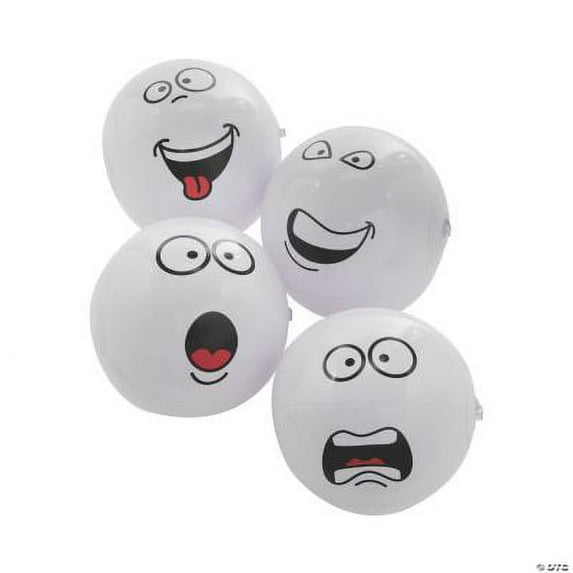 Inflatable 5" Crazy Face Mini Snowballs, Winter, Toys, 12 Pieces