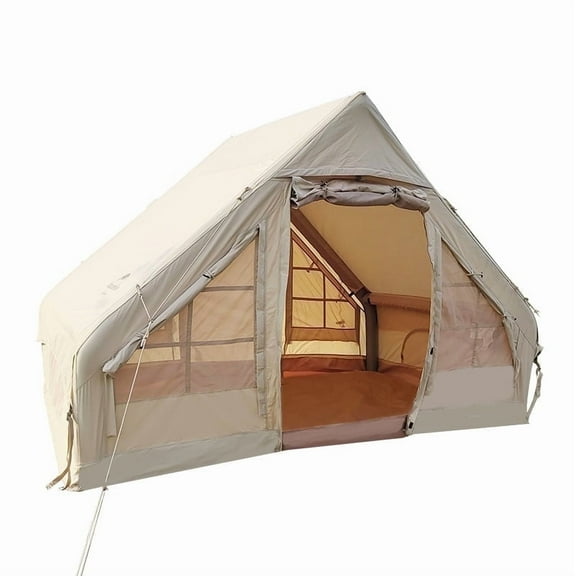 Inflatable A-Frame Tent Single Layer Waterproof 2000mm Breathable Mesh 4-6 Person Cotton Material