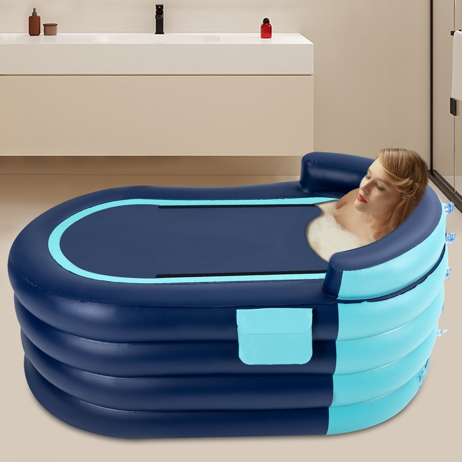 Inflatable Adult Bath Tub, Free-Standing Blow Up Bathtub for Adult Spa