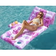 thumbnail image 1 of Inadays Inflatable Pool Float Adult - Tropical Leaves Pool Lounger Floaties Adults with Adjustable Backrest Cup Holders Water Floaty Lake Lounge Tanning Floats Beach Party Toys for Adults (Pink), 1 of 6