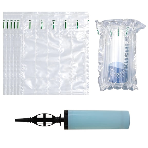 NEZART 20 Pack Inflatable Air Column Bags with Inflator Pump, 7.87" x 7.09", Reusable Shockproof Bubble Cushion Protectors for Bottles & Fragile Items, Shipping Moving Travel