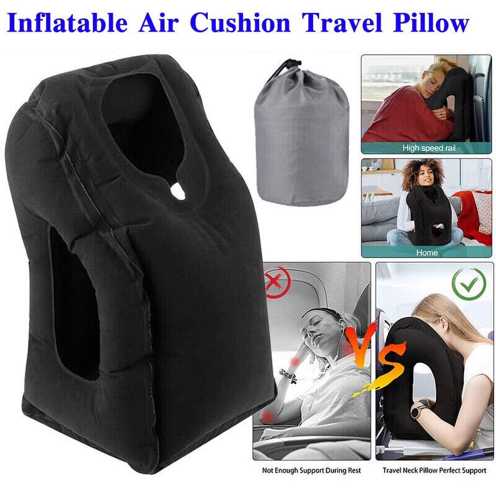 Upgraded Inflatable Air Cushion Travel Pillow Headrest Chin Support  Cushions for Airplane Plane Car Office Rest Neck Nap Pillows