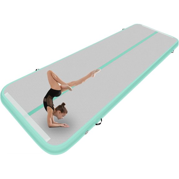Inflatable Air Gymnastics Mat 10ft/13ft/16ft/20ft Tumbling Mat with Electric Pump 4.3ft Extra Wide 4 Inches Thich Tumble Track for Use//Cheerleading/Yoga/Water