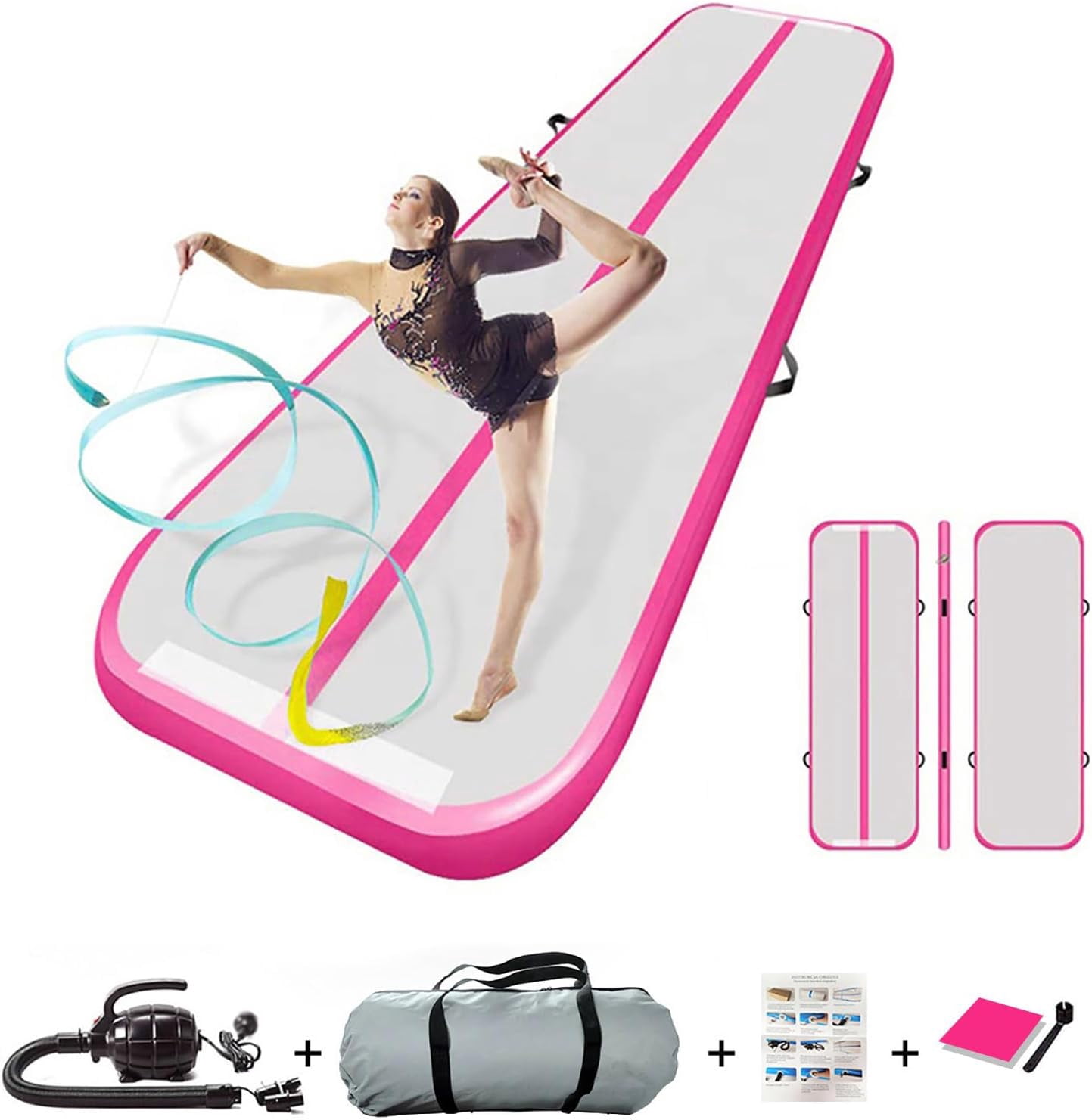 Inflatable Air Gymnastics Track 10ft Mats 4 inches Thickness Gymnastics ...