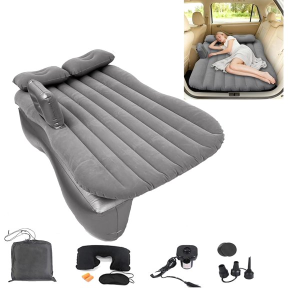 Inflatable Air Mattress Seat Bed with Air Pump,55 "x 35" Portable Thickened Travel Camping Sleeping Air Mattress Blow Up Bed for Universal SUV