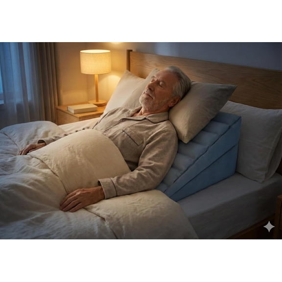 Inflatable Air Wedge Pillow with Electric Pump for Acid Reflux and Snoring Support