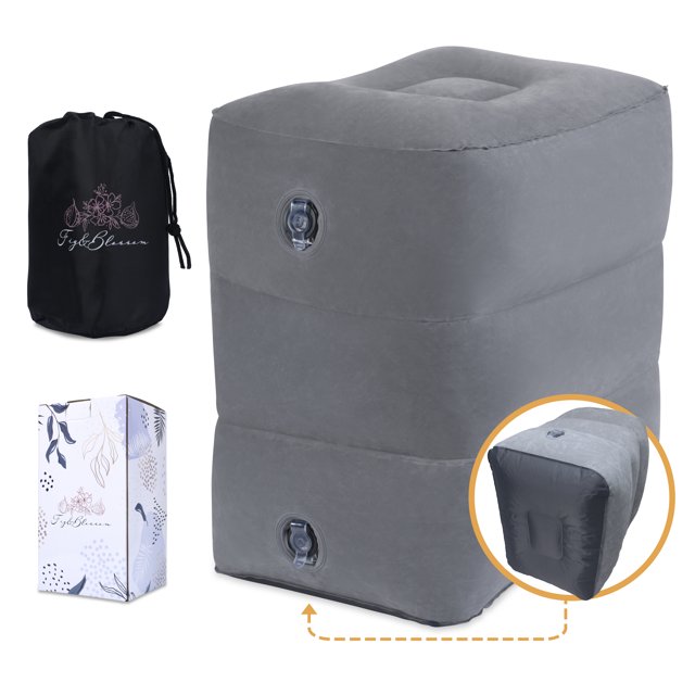 Inflatable Airplane Footrest Pillow Inflatable Kids Travel Bed Adjustable Height Inflatable