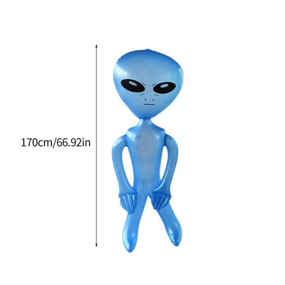 Inflatable Alien Figurine, Halloween Decoration, 3 Feet Tall PVC Alien Prop, Theme Party Outdoor Decor, Advertising Display, Big Game Award Prize, Lightweight and Durable