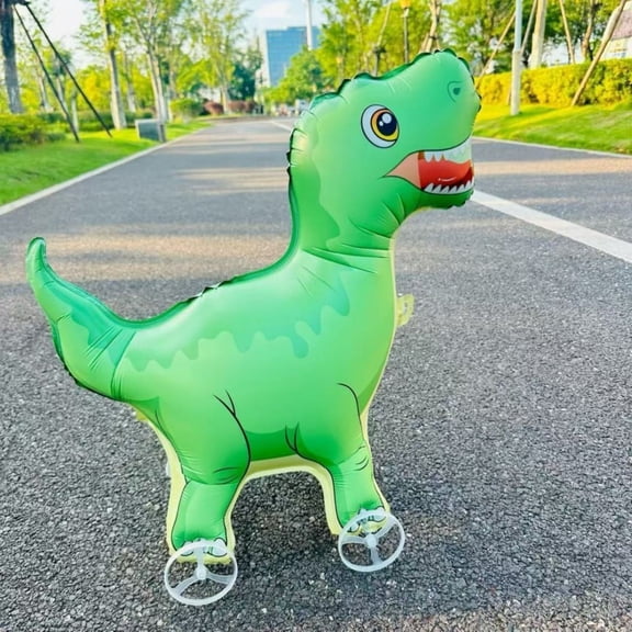 Inflatable Animal Ride-On with Wheels - Creative Wheeled Toy for Kids' Motor Skills & Active Play, Ideal for Family Parties & Indoor/Outdoor Fun, Green