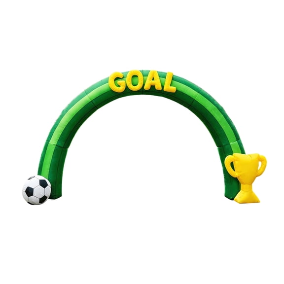 Inflatable Arch Decoration, Green Light-Up Soccer Match Goal Celebration Inflatable Arch, With 1 Air Pump 8 Ropes 12 Ground Stakes, For Backyard Party Sports Event Cheerleading Decoration