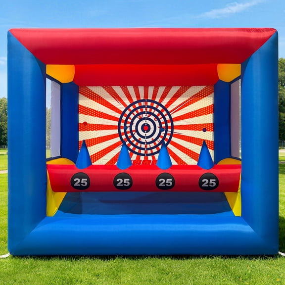 Inflatable Archery Range Floating Ball Shooting Game with 2 Longbows 6 Arrows 8 Balls & Blower, Interactive Archery Target for Outdoors Sports, Commercial Activities, Carnival Games