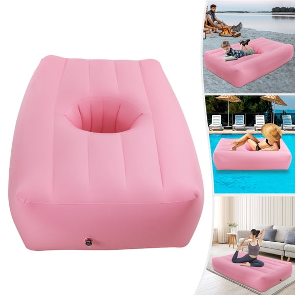 Inflatable BBL Post Surgery Recovery Mattress, 72"x40"x17" Air Bed with Electric Pump for Brazilian Butt Lift Recovery, Portable Hole Design for Sleeping, Camping, Guest Bed - Pink
