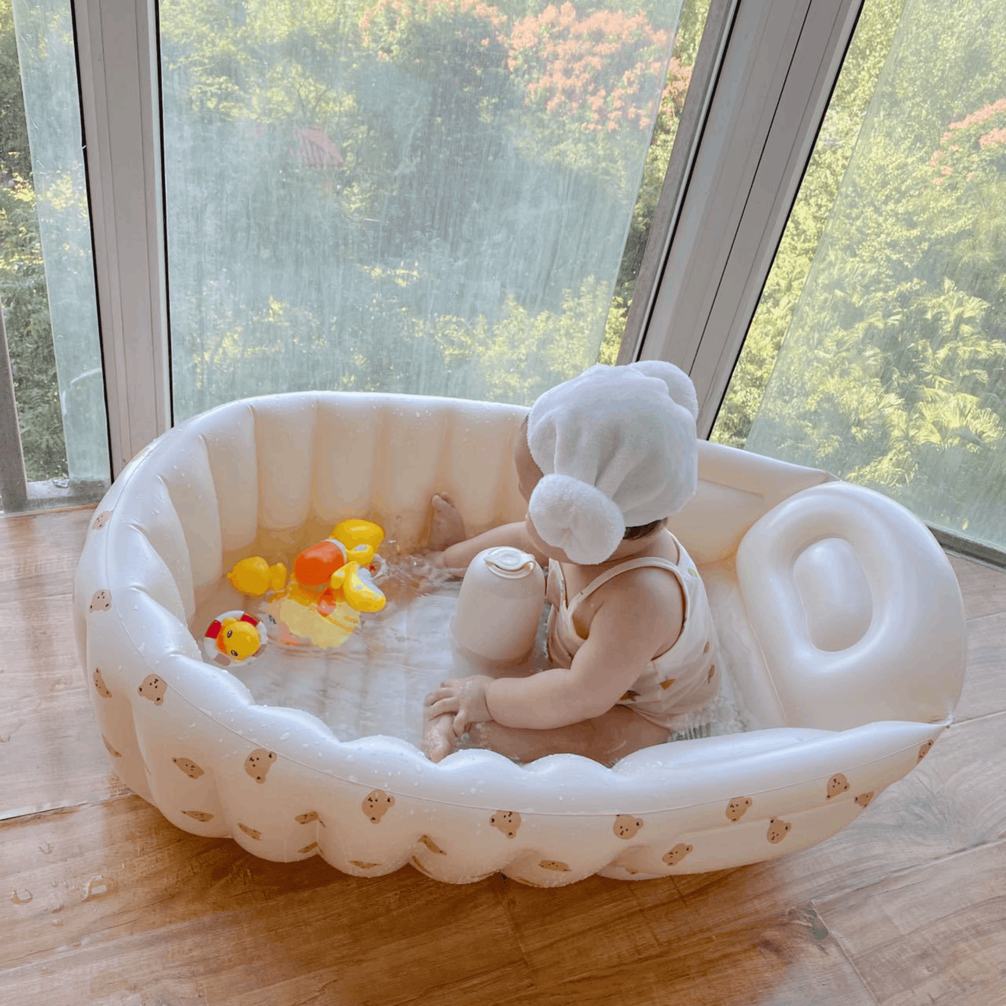 Inflatable Baby Bathtub, Portable Bathing Tub for Toddler 3 to 36