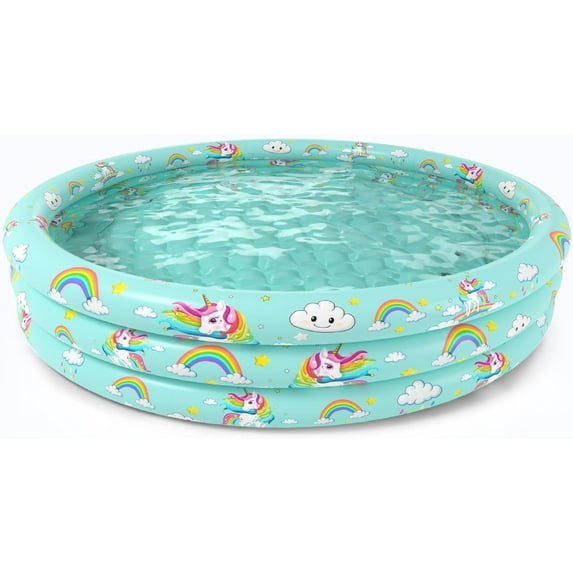 Inflatable Baby Kiddie Pool - Toddler Pool Kids Paddling Baby Swimming Pools Blow Up Ball Pit Infant Wading Pools for Backyard Piscina Inflable para Niños (51in Unicorn)