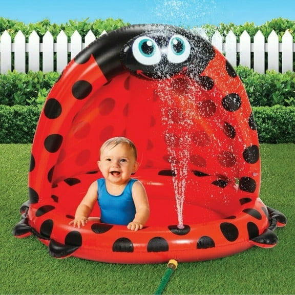 Inflatable Baby Pool with Canopy - Kiddie Pool with Sun Shade Infant Baby Splash Pool - Ball Pit