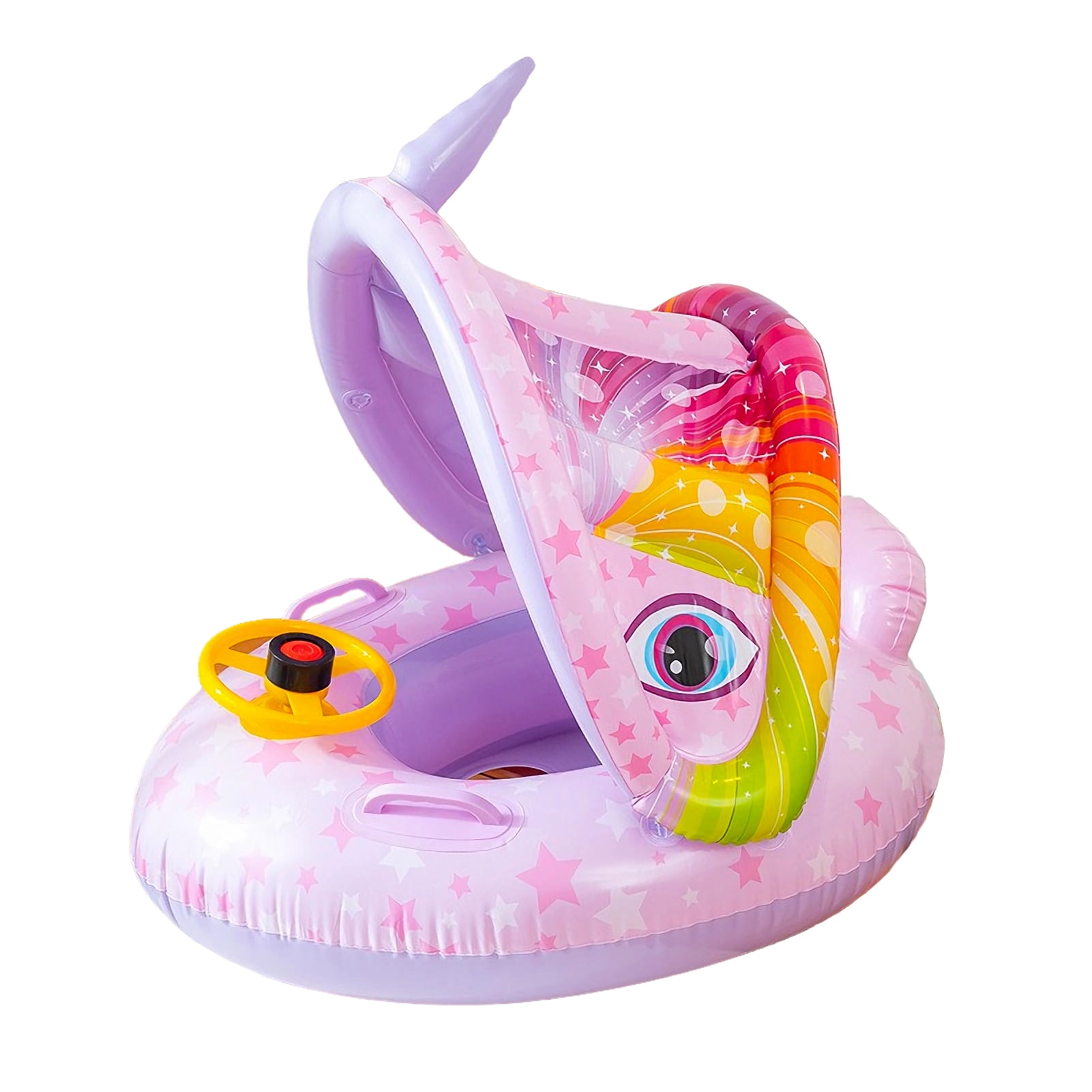 Inflatable Baby Swimming Float with Sun Canopy, Super Buoyant Infant