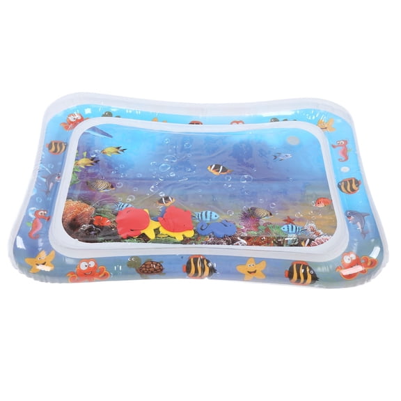 Inflatable Baby Water Play Mat Tummy Time Portable Infant Activity Center Toy Marine Animal Pattern 26 x 18.9 in