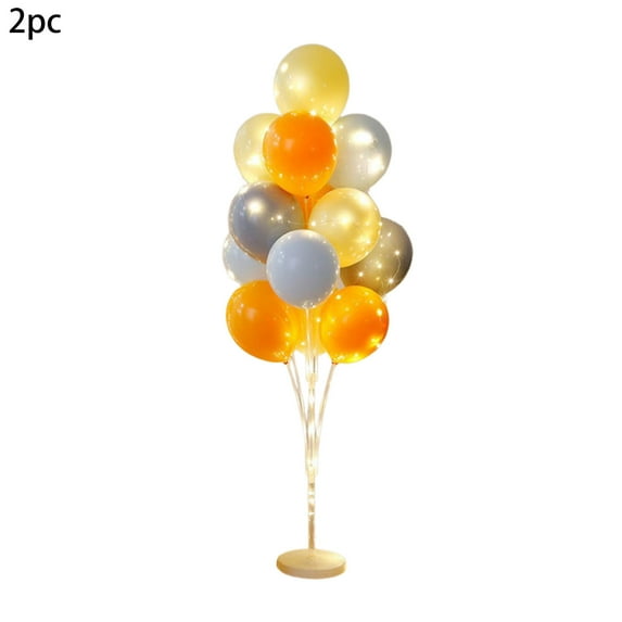 Inflatable Balloon Stand Kit with String Lights, 2 Sets Reusable Balloon Holders with 28 Balloons, Air Pump, for Birthday Wedding Anniversary Party Halloween Christmas Decorations