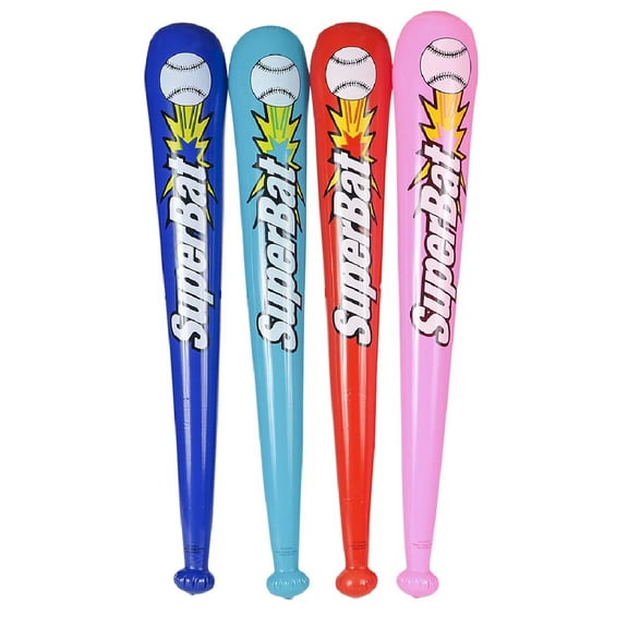 Inflatable Baseball Bats - 4 Pieces (Huge - 42 Inches) (Colorful Super Bats) Party Favor for Kids and Adults Birthday party, Sports Theme Activities and Good Old Fun! (Colorful Super Bats)