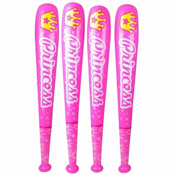 Inflatable Baseball Bats (Princess Pink) 4 Pieces (Huge - 42 Inches)