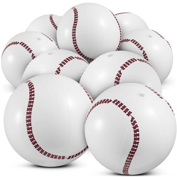 Inflatable Baseball Beach Balls, 12-Pack, 16-Inch, for Party Decorations & Pool Toys